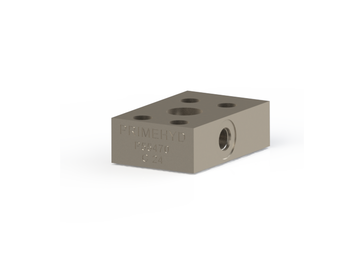 P55470 PrimeHyd — Pilot adaptor block; Cylinder port SAE 61-12, Valve ...