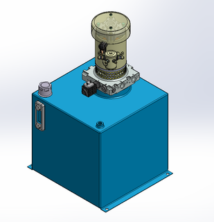 12v DC FAN ASSISTED 7L/min 10-170bar 36.0L SQUARE tank / vertical mount / lowering solenoid valve