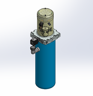 24v DC 7L/min 10-200bar 4.2L ROUND tank / vertical mount / lowering solenoid valve
