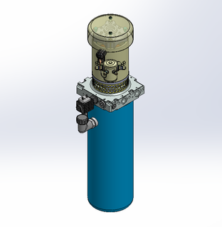 12v DC FAN ASSISTED 7L/min 10-170bar 4.2L ROUND tank / vertical mount / lowering solenoid valve