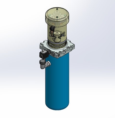 12v DC FAN ASSISTED 7L/min 10-170bar 4.2L ROUND tank / vertical mount / lowering solenoid valve