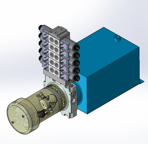 12v DC FAN ASSISTED 7L/min 10-170bar 10.0L SQUARE tank / horizontal mount / 5 x valve