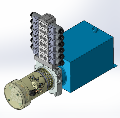 12v DC FAN ASSISTED 7L/min 10-170bar 10.0L SQUARE tank / horizontal mount / 6 x valve