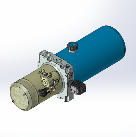 12v DC 7L/min 10-170bar 2.8L ROUND tank / horizontal mount / lowering solenoid valve