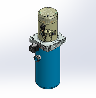 12v DC 7L/min 10-170bar 2.8L ROUND tank / vertical mount / lowering solenoid valve
