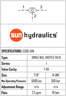 CSADXXN SINGLE BALL SHUTTLE VALVE WITH SIGNAL AT PORT 2 T-11A