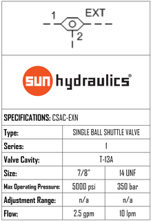 CSAC-EXN SINGLE BALL SHUTTLE VALVE WITH SIGNAL AT PORT 2