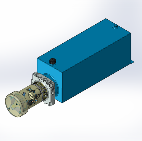 24v DC FAN ASSISTED 7L/min 10-200bar 20.0L SQUARE tank / horizontal mount