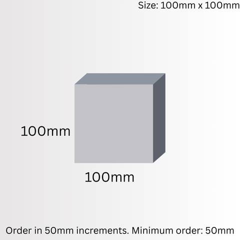 SQUARE BAR, DURABAR CAST IRON, 100MM X 100MM