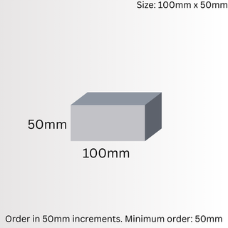SQUARE BAR, DURA-BAR CAST IRON, 100MM X 50MM