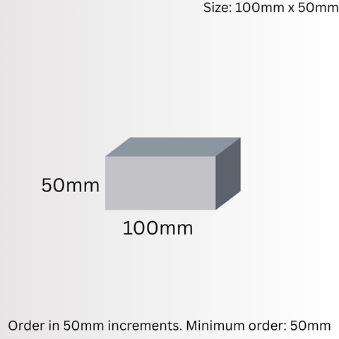 SQUARE BAR, DURA-BAR CAST IRON, 100MM X 50MM