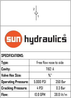 T-162A SUN  CXBA-XAN  FREE FLOW NOSE TO SIDE CHECK VALVE