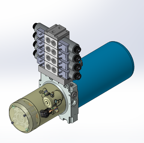 12v DC 7L/min 10-170bar 2.8L ROUND tank / horizontal mount / 4 x valve