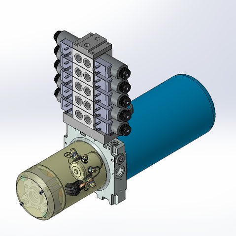 12v DC 7L/min 10-170bar 2.8L ROUND tank / horizontal mount / 5 x valve