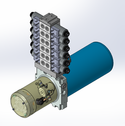 12v DC 7L/min 10-170bar 2.8L ROUND tank / horizontal mount / 6 x valve