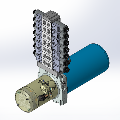 12v DC 7L/min 10-170bar 2.8L ROUND tank / horizontal mount / 7 x valve