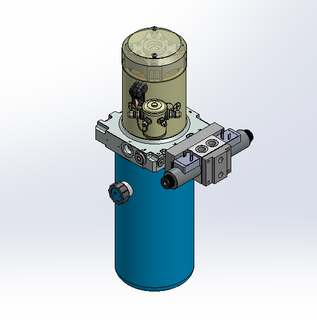 12v DC 7L/min 10-170bar 2.8L ROUND tank / vertical mount / 1 x valve