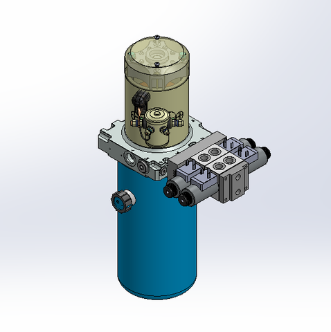 12v DC 7L/min 10-170bar 2.8L ROUND tank / vertical mount / 2 x valve