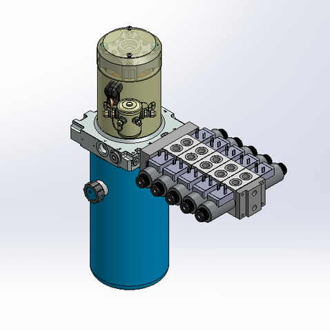 12v DC 7L/min 10-170bar 2.8L ROUND tank / vertical mount / 5 x valve