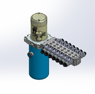 12v DC 7L/min 10-170bar 2.8L ROUND tank / vertical mount / 7 x valve