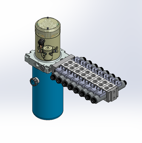 12v DC 7L/min 10-170bar 2.8L ROUND tank / vertical mount / 8 x valve