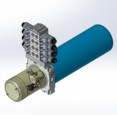 12v DC 7L/min 10-170bar 4.2L ROUND tank / horizontal mount / 4 x valve