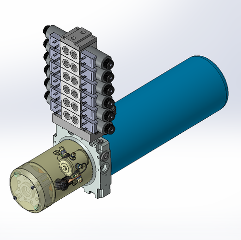 12v DC 7L/min 10-170bar 4.2L ROUND tank / horizontal mount / 6 x valve