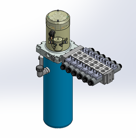 12v DC 7L/min 10-170bar 4.2L ROUND tank / vertical mount / 6 x valve