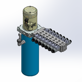 12v DC 7L/min 10-170bar 4.2L ROUND tank / vertical mount / 7 x valve