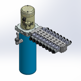 12v DC 7L/min 10-170bar 4.2L ROUND tank / vertical mount / 8 x valve