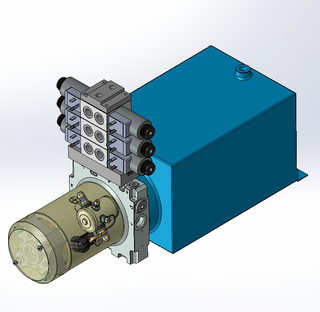 12v DC 7L/min 10-170bar 10.0L SQUARE tank / horizontal mount / 3 x valve