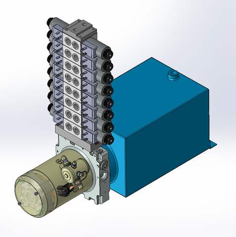 12v DC 7L/min 10-170bar 10.0L SQUARE tank / horizontal mount / 8 x valve