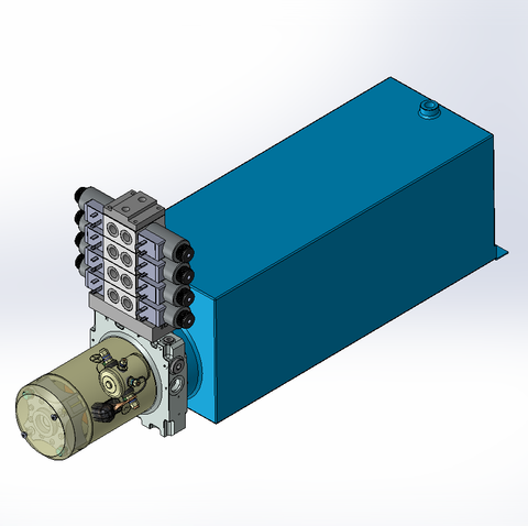 12v DC 7L/min 10-170bar 20.0L SQUARE tank / horizontal mount / 4 x valve