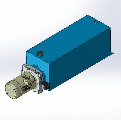 12v DC 7L/min 10-170bar 20.0L SQUARE tank / horizontal mount / lowering solenoid valve