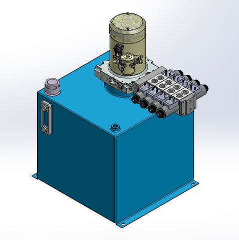 12v DC 7L/min 10-170bar 36.0L SQUARE tank / vertical mount / 4 x valve