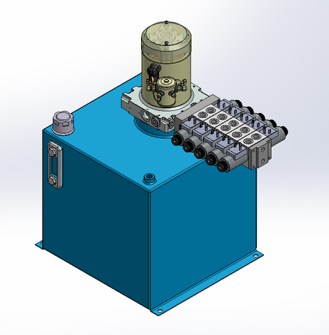 12v DC 7L/min 10-170bar 36.0L SQUARE tank / vertical mount / 5 x valve