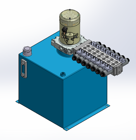 12v DC 7L/min 10-170bar 36.0L SQUARE tank / vertical mount / 7 x valve