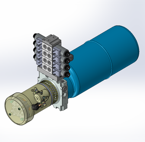 12v DC FAN ASSISTED 7L/min 10-170bar 9.0L ROUND tank / horizontal mount / 4 x valve