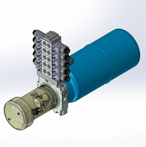 12v DC FAN ASSISTED 7L/min 10-170bar 9.0L ROUND tank / horizontal mount / 5 x valve