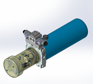 24v DC FAN ASSISTED 7L/min 10-200bar 4.2L ROUND tank / horizontal mount / 1 x valve