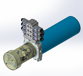 24v DC FAN ASSISTED 7L/min 10-200bar 4.2L ROUND tank / horizontal mount / 3 x valve