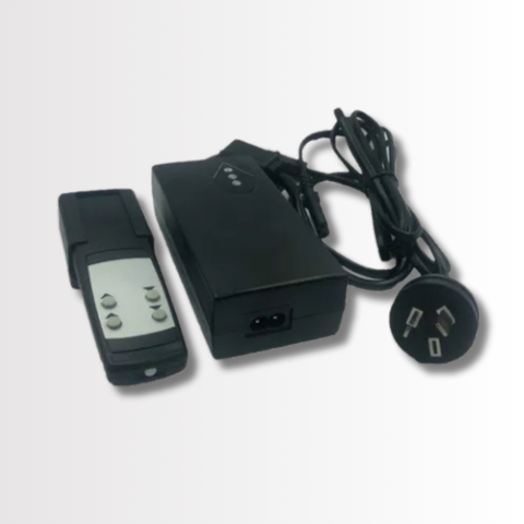 STROKE, 4 BUTTON HAND HELD REMOTE WITH 110/240 AC - 12V CONTROLLER