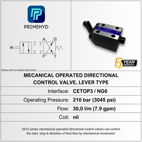 ROLLER CAM, CETOP3, E SPOOL - LEVER TYPE