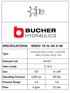 EMDV-10-N-4D-0-00 ELECTRO MAG DIRECTIONAL VALVE - 10