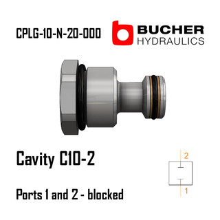 CPLG-10-N-20-000 C10-2, 7/8"-14UNF, 2-WAY, PORTS 1 AND 2 BLOCKED CAVITY PLUG, BUCHER