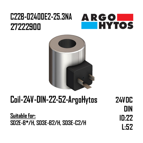 Coil-24V-DIN-22-52-ArgoHytos (SD2E-B*/H, SD3E-B2/H, SD3E-C2/H)