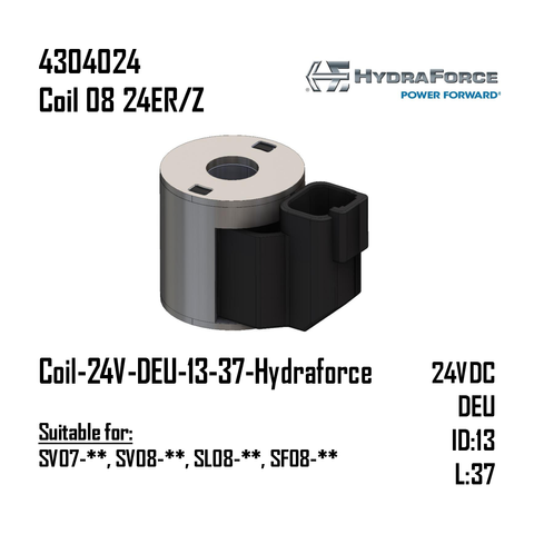 Coil-24V-DEU-13-36-Hydraforce (SV07-**, SV08-**, SL08-**, SF08-**)