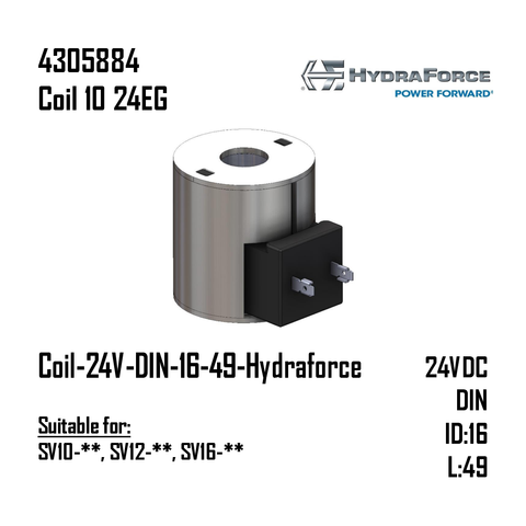 Coil-24V-DIN-16-49-Hydraforce (SV10-**, SV12-**, SV16-**)
