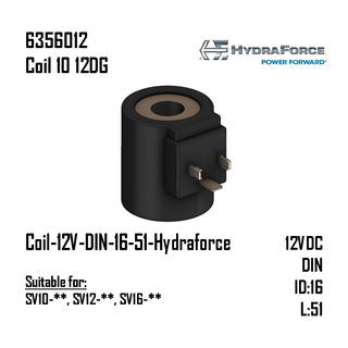 Coil-12V-DIN-16-51-Hydraforce (SV10-**, SV12-**, SV16-**)