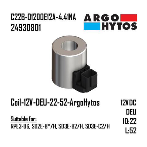 Coil-12V-DEU-22-52-ArgoHytos (RPE3-06, SD2E-B*/H, SD3E-B2/H, SD3E-C2/H)